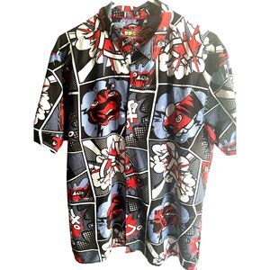 Fresh Prints Of Tokyo Short Sleeve Collar shirt Anime drill comic‎ sz l